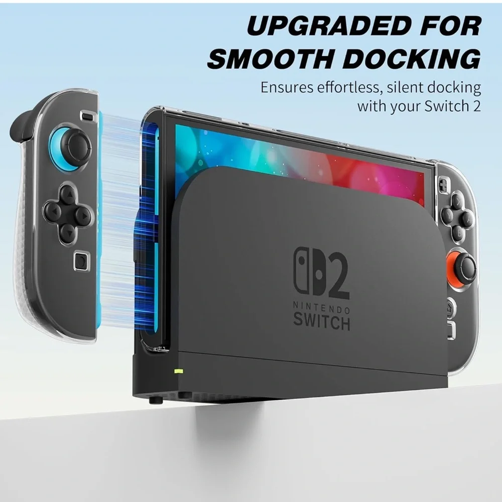 💜Nintendo Switch2 Clear Protector Hard Skin Case Diamond Shells with Cover Grips